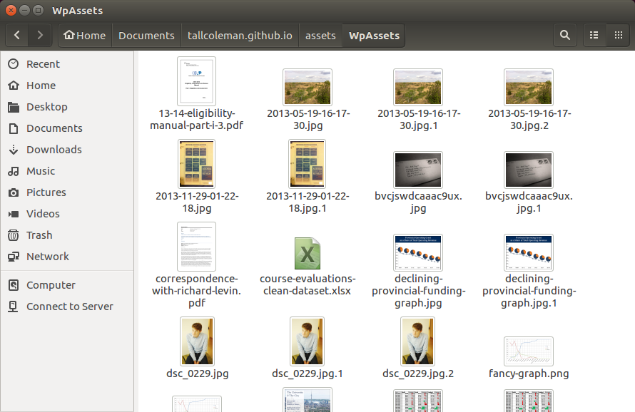 Screenshot of downloaded Wordpress Files